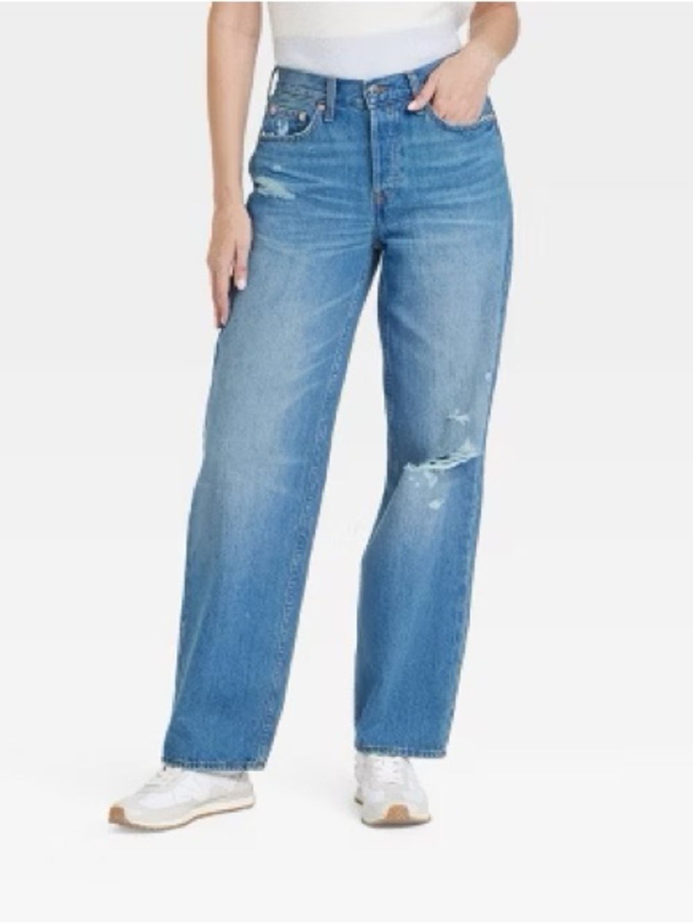 Women’s Universal Thread Distressed Mid Rise 90s Baggy Jeans 8R